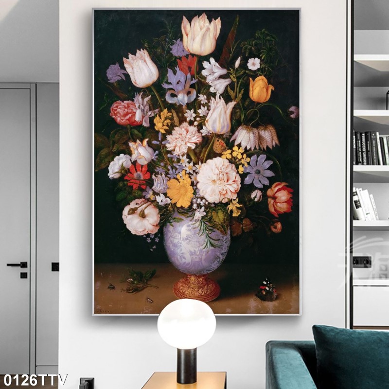 Tranh sơn dầu tĩnh vật hoa quả 0126TTV