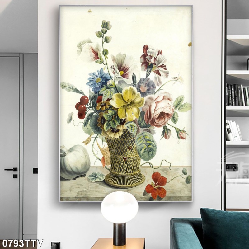 Tranh sơn dầu tĩnh vật hoa quả 0793TTV