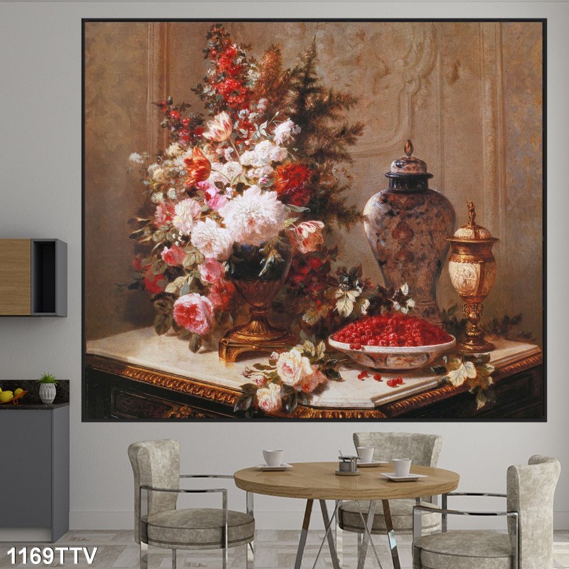 Tranh sơn dầu tĩnh vật hoa quả 1169TTV