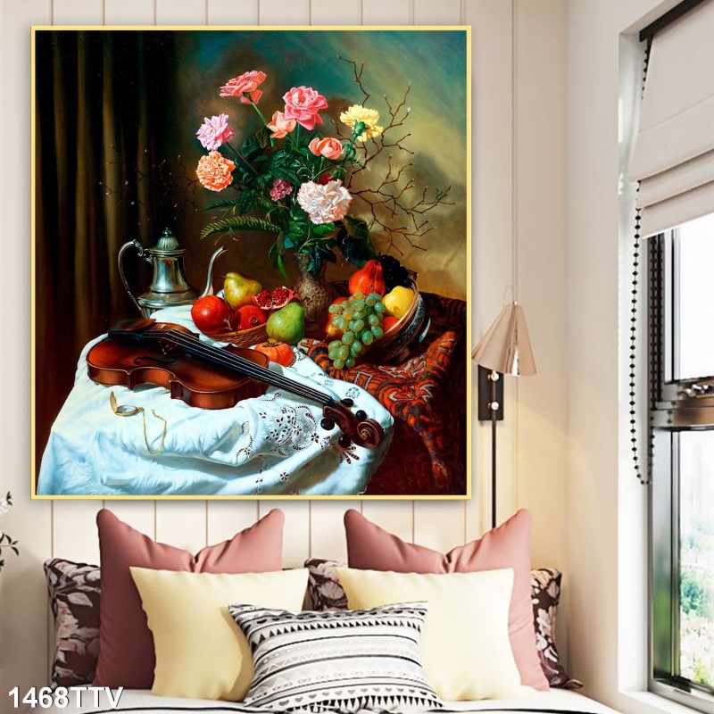 Tranh sơn dầu tĩnh vật hoa quả 1468TTV