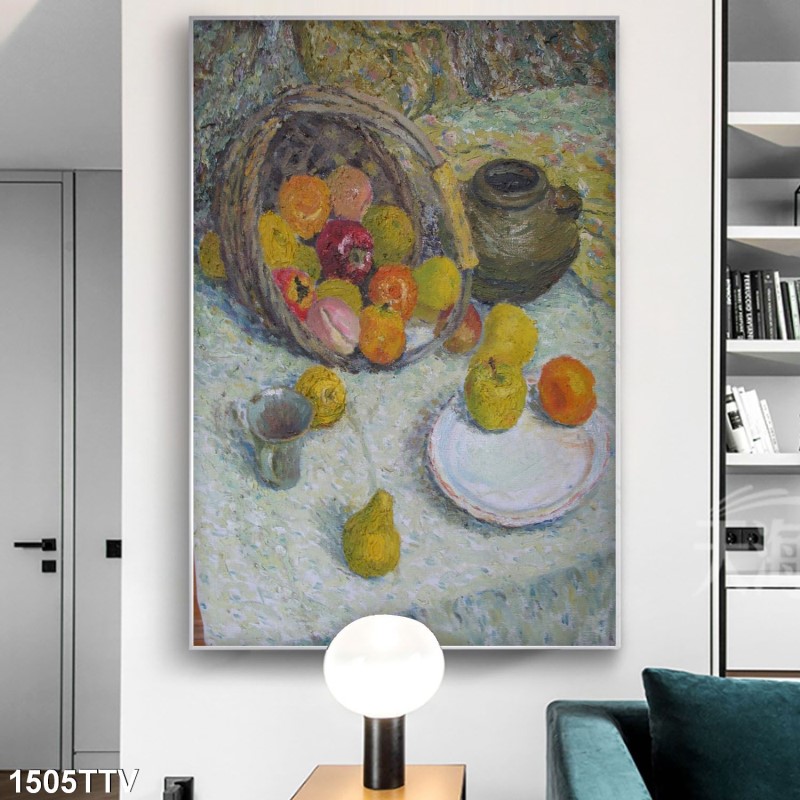 Tranh sơn dầu tĩnh vật hoa quả 1505TTV