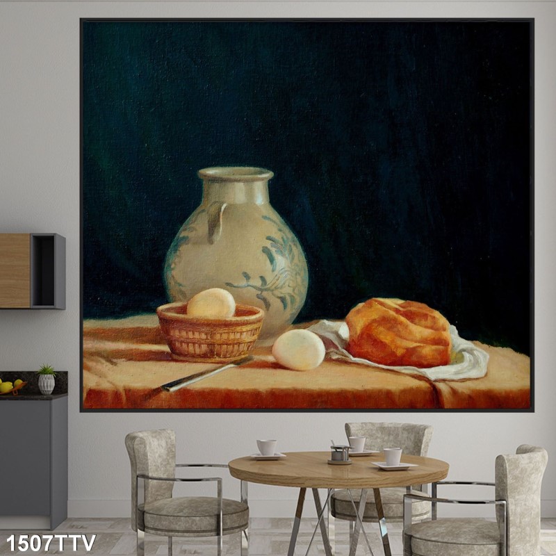 Tranh sơn dầu tĩnh vật hoa quả 1507TTV