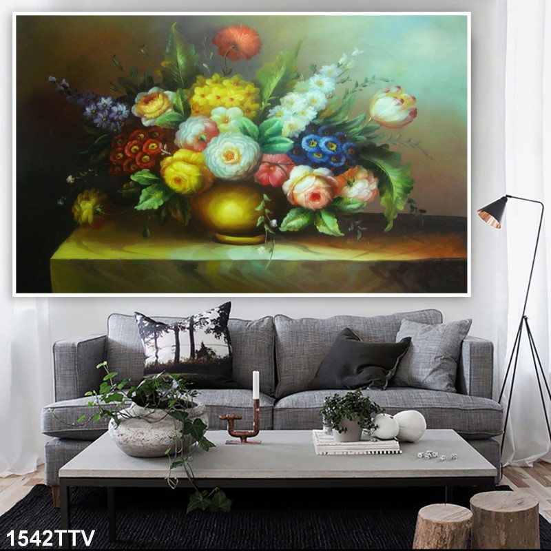 Tranh sơn dầu tĩnh vật hoa quả 1542TTV