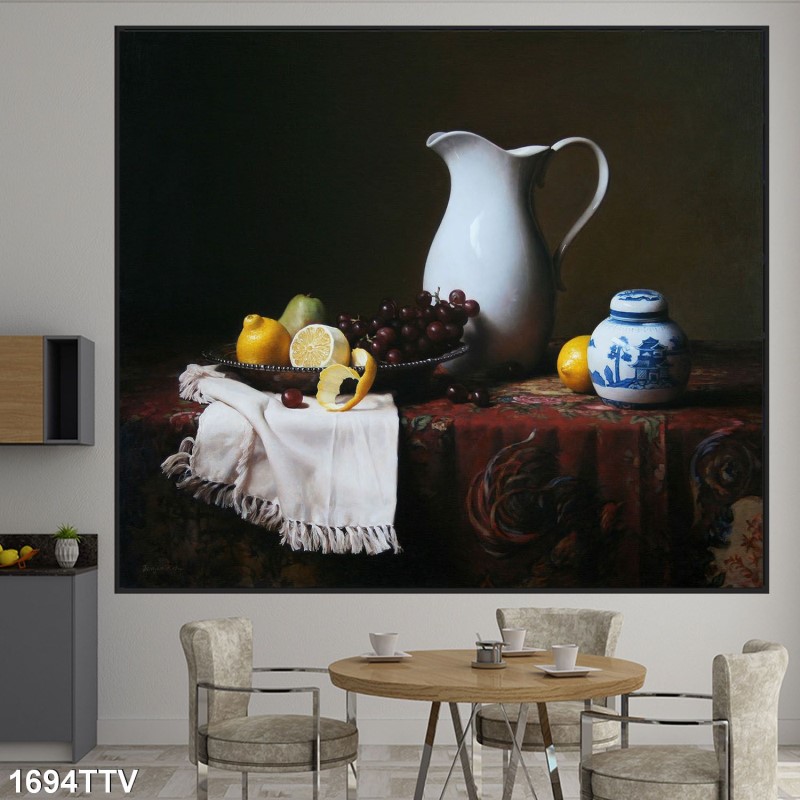 Tranh sơn dầu tĩnh vật hoa quả 1694TTV
