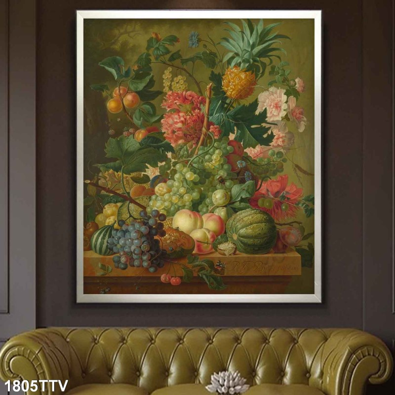 Tranh sơn dầu tĩnh vật hoa quả 1805TTV