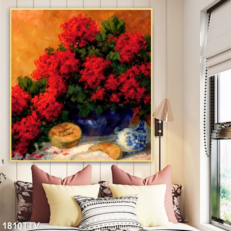 Tranh sơn dầu tĩnh vật hoa quả 1810TTV