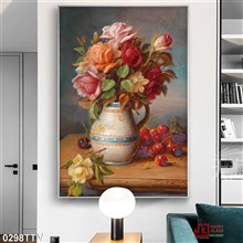 Mẫu Tranh sơn dầu tĩnh vật hoa quả mã số 0298TTV