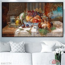 Mẫu Tranh sơn dầu tĩnh vật hoa quả mã số 0301TTV