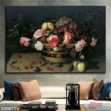 Mẫu Tranh sơn dầu tĩnh vật hoa quả mã số 0306TTV