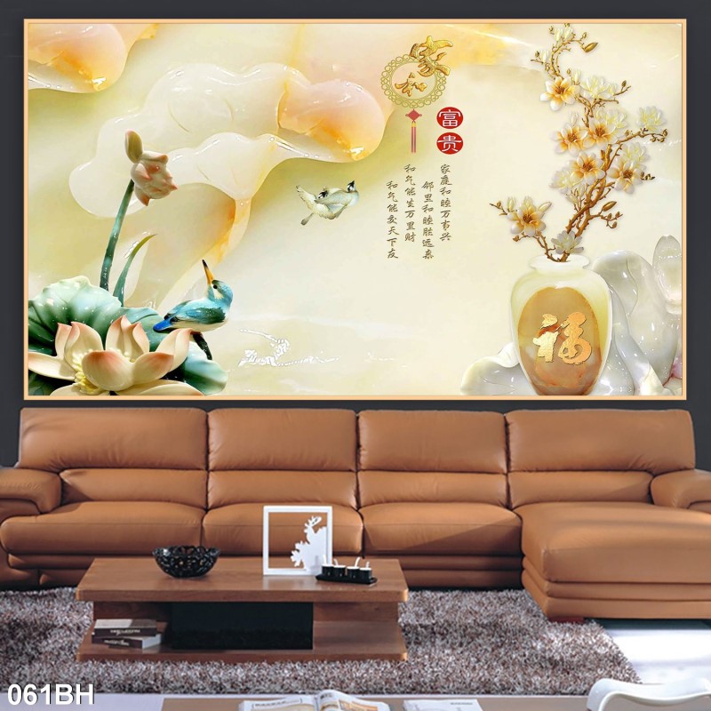 Tranh bình hoa cổ 061BH
