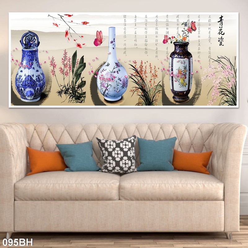 Tranh bình hoa cổ 095BH