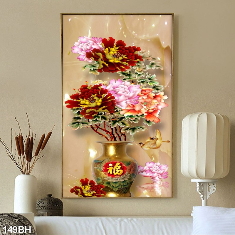 Tranh bình hoa cổ 149BH
