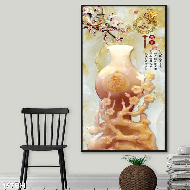 Tranh bình hoa cổ 157BH