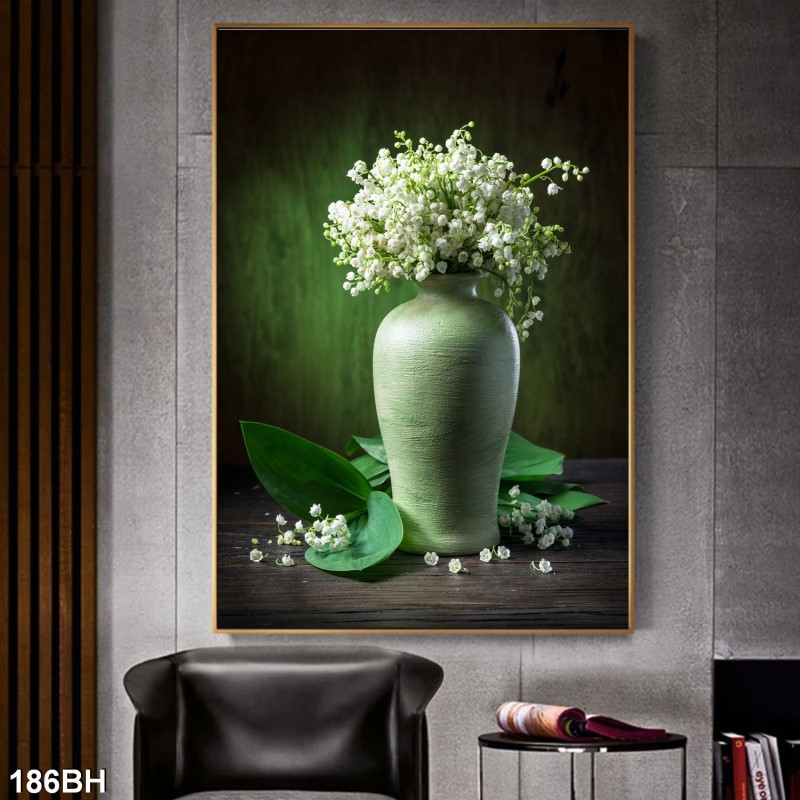 Tranh bình hoa cổ 186BH