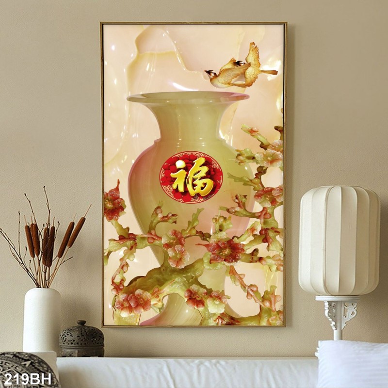 Tranh bình hoa cổ 219BH