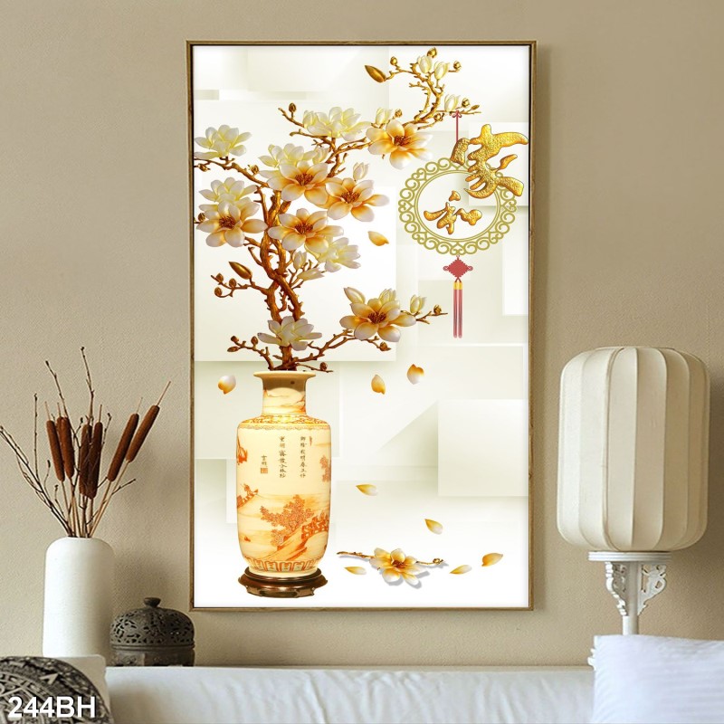 Tranh bình hoa cổ 244BH