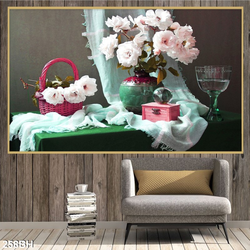 Tranh bình hoa cổ 258BH