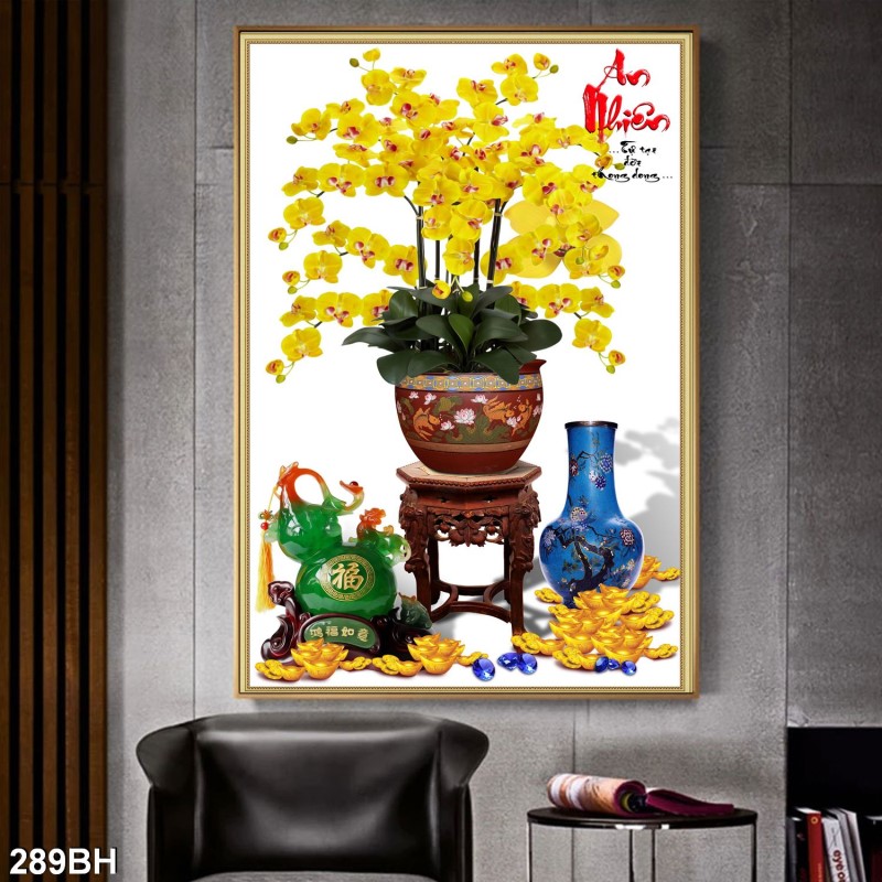 Tranh bình hoa cổ 289BH