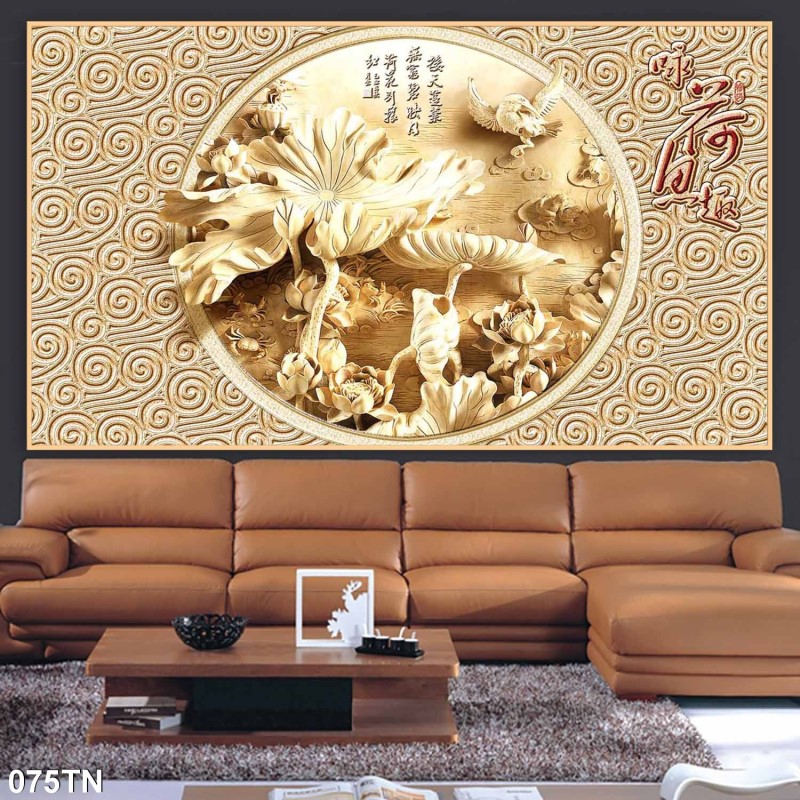 Tranh giả ngọc, điêu khắc gỗ 075TN