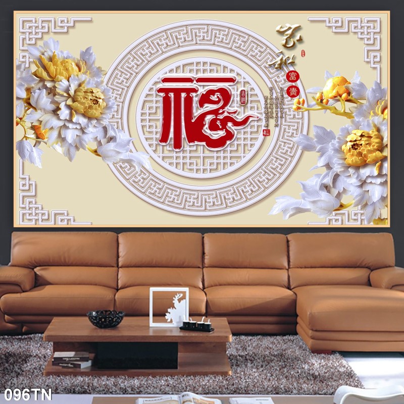 Tranh giả ngọc, điêu khắc gỗ 096TN