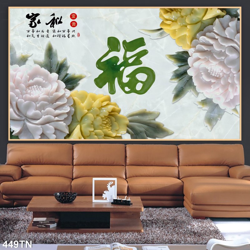 Tranh giả ngọc, điêu khắc gỗ 449TN