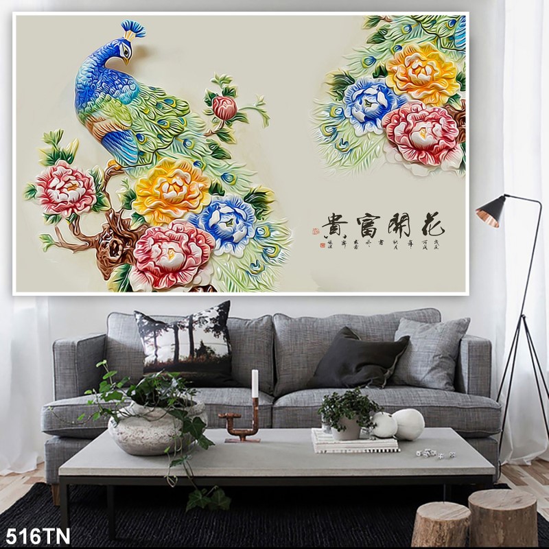 Tranh giả ngọc, điêu khắc gỗ 516TN