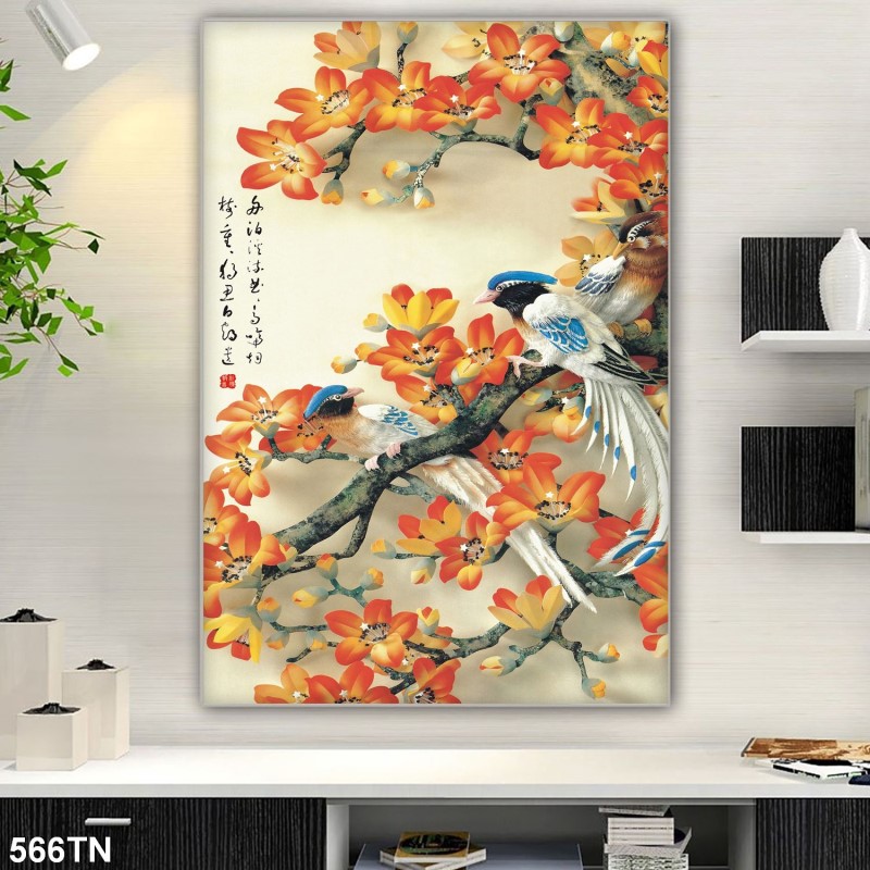 Tranh giả ngọc, điêu khắc gỗ 566TN