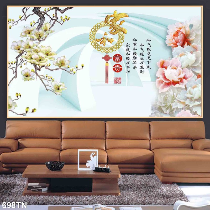 Tranh giả ngọc, điêu khắc gỗ 698TN