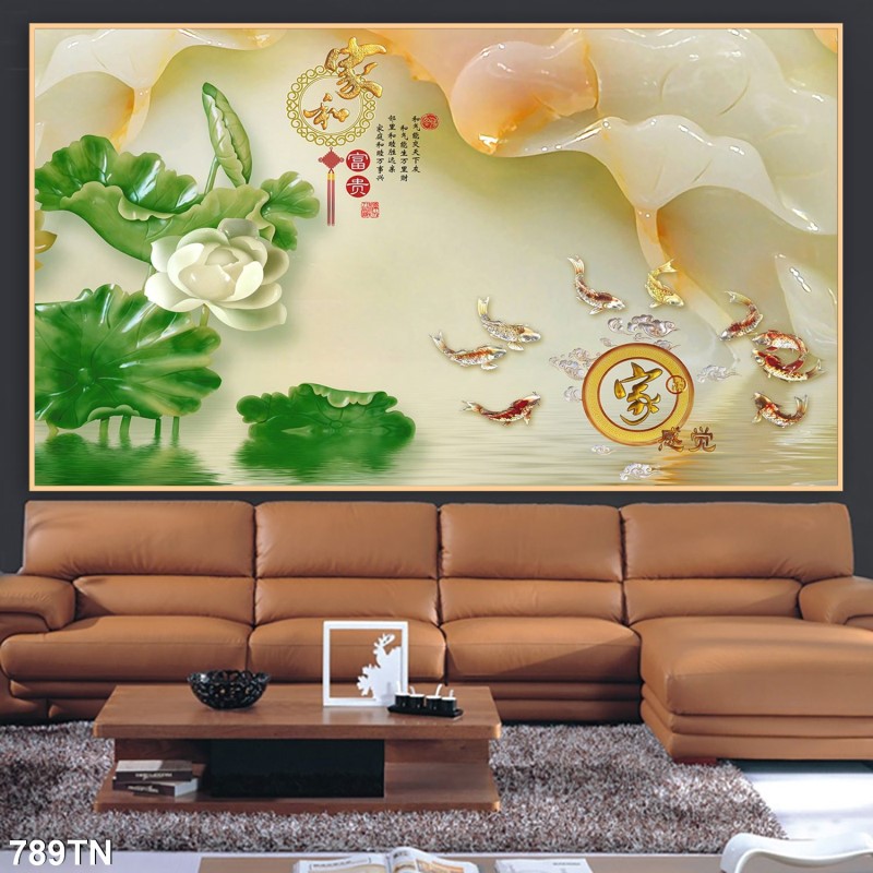 Tranh giả ngọc, điêu khắc gỗ 789TN
