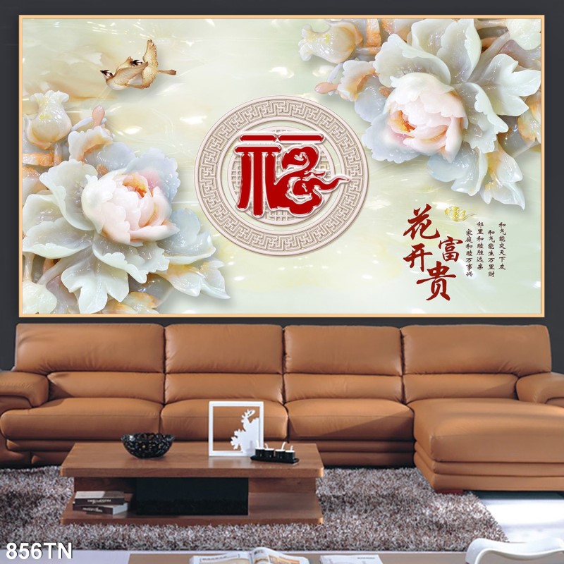Tranh giả ngọc, điêu khắc gỗ 856TN
