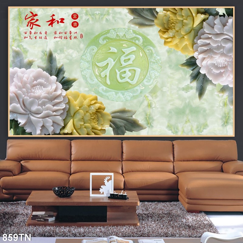 Tranh giả ngọc, điêu khắc gỗ 859TN