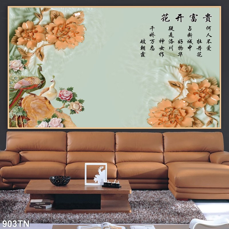 Tranh giả ngọc, điêu khắc gỗ 903TN