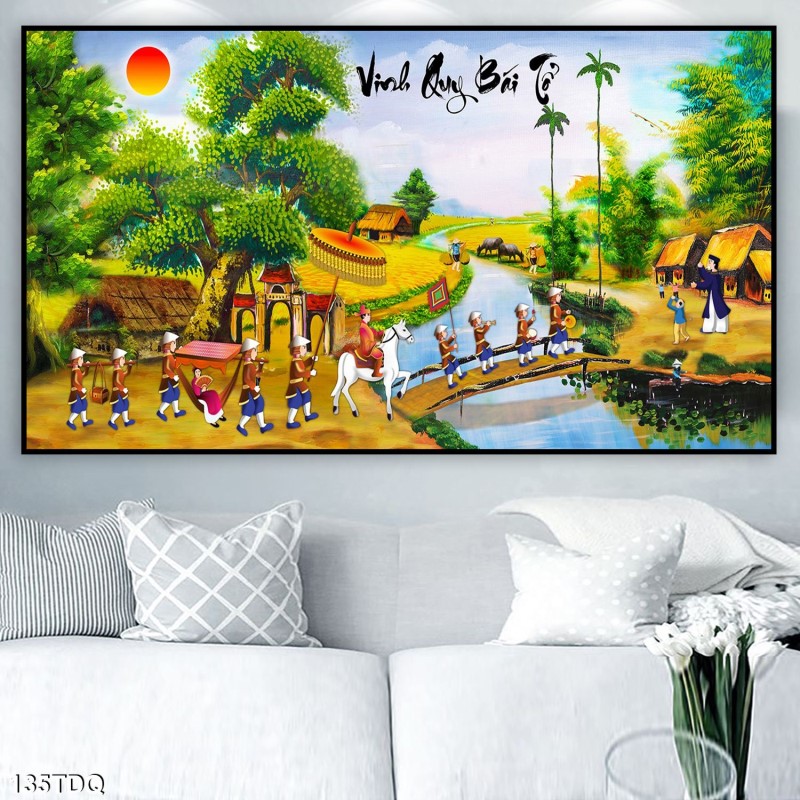 Tranh làng quê Việt nam 135TDQ