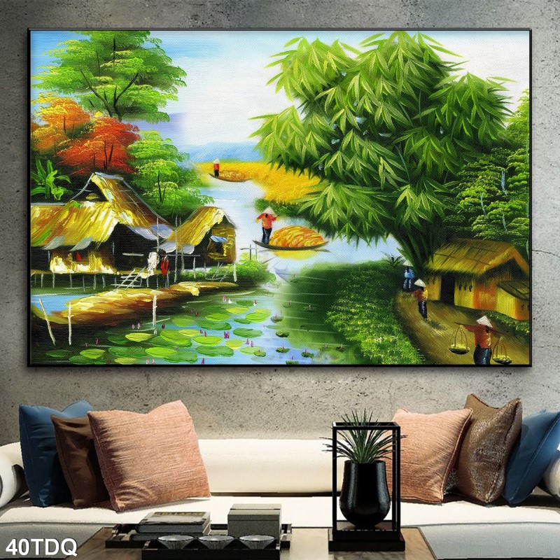 Tranh làng quê Việt nam 40TDQ