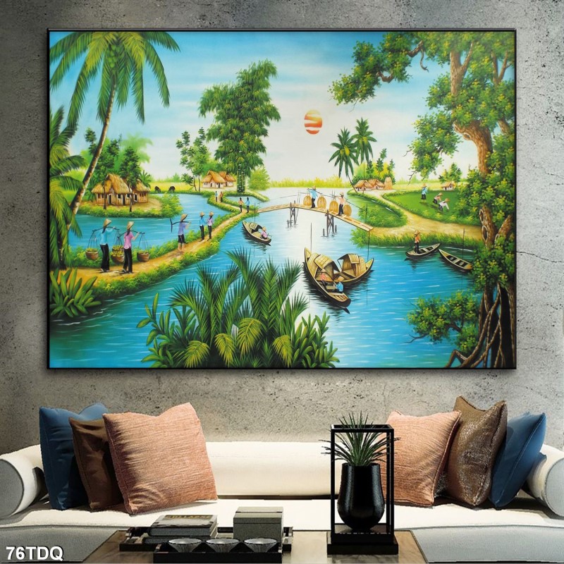 Tranh làng quê Việt nam 76TDQ