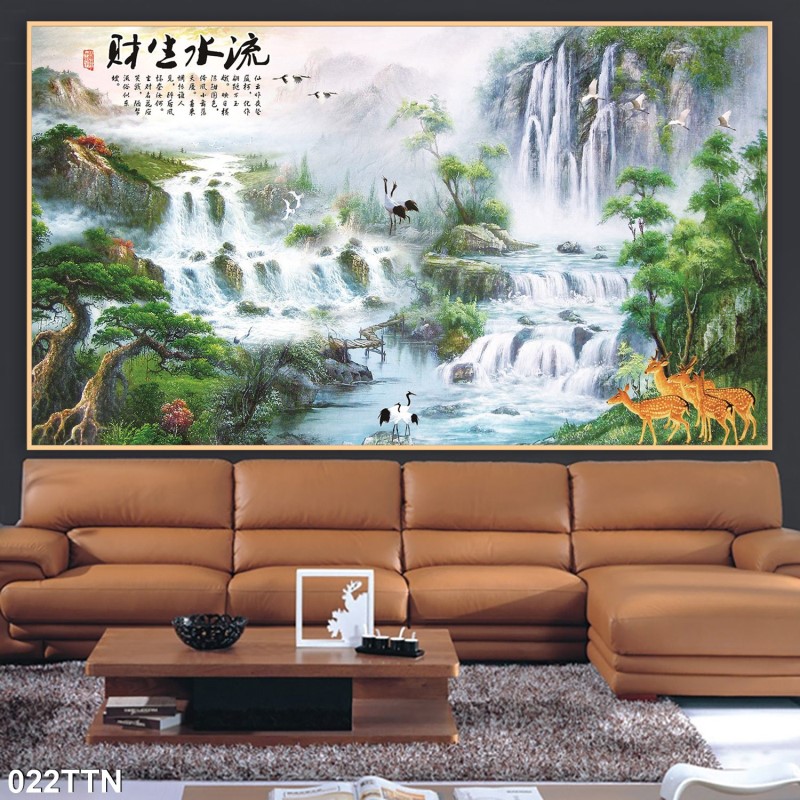 Tranh thác nước, phong thủy 022TTN
