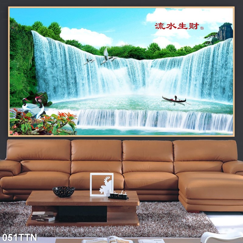 Tranh thác nước, phong thủy 051TTN