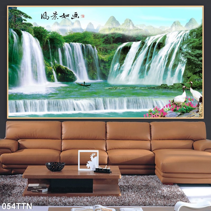 Tranh thác nước, phong thủy 054TTN