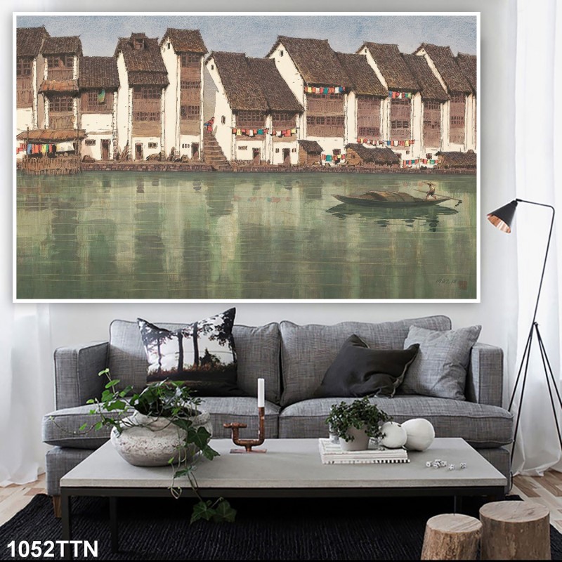 Tranh thác nước, phong thủy 1052TTN