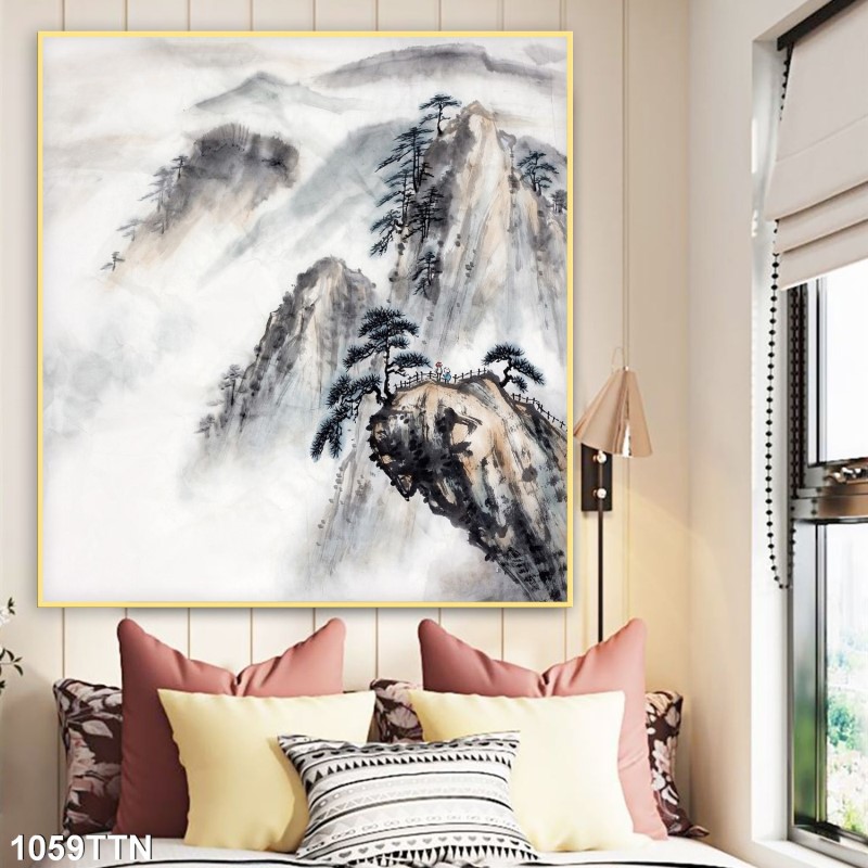 Tranh thác nước, phong thủy 1059TTN
