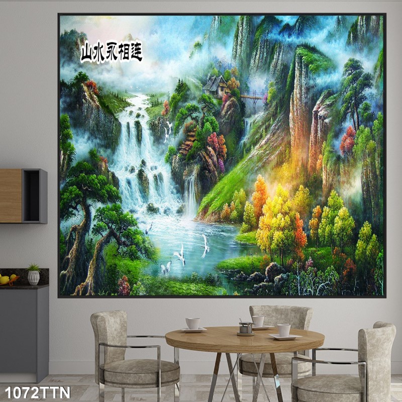 Tranh thác nước, phong thủy 1072TTN