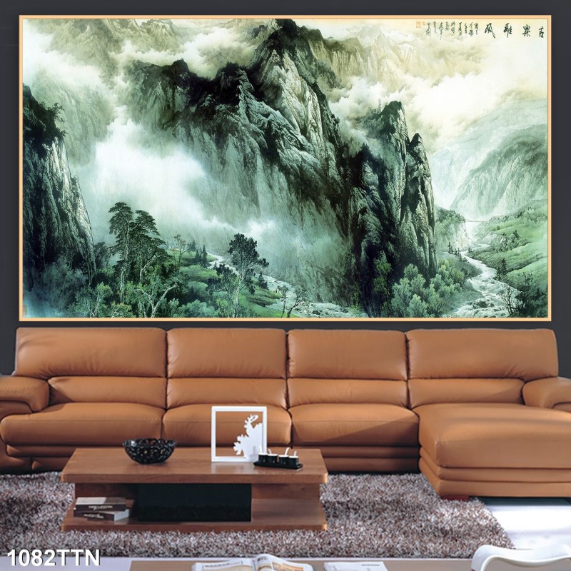 Tranh thác nước, phong thủy 1082TTN