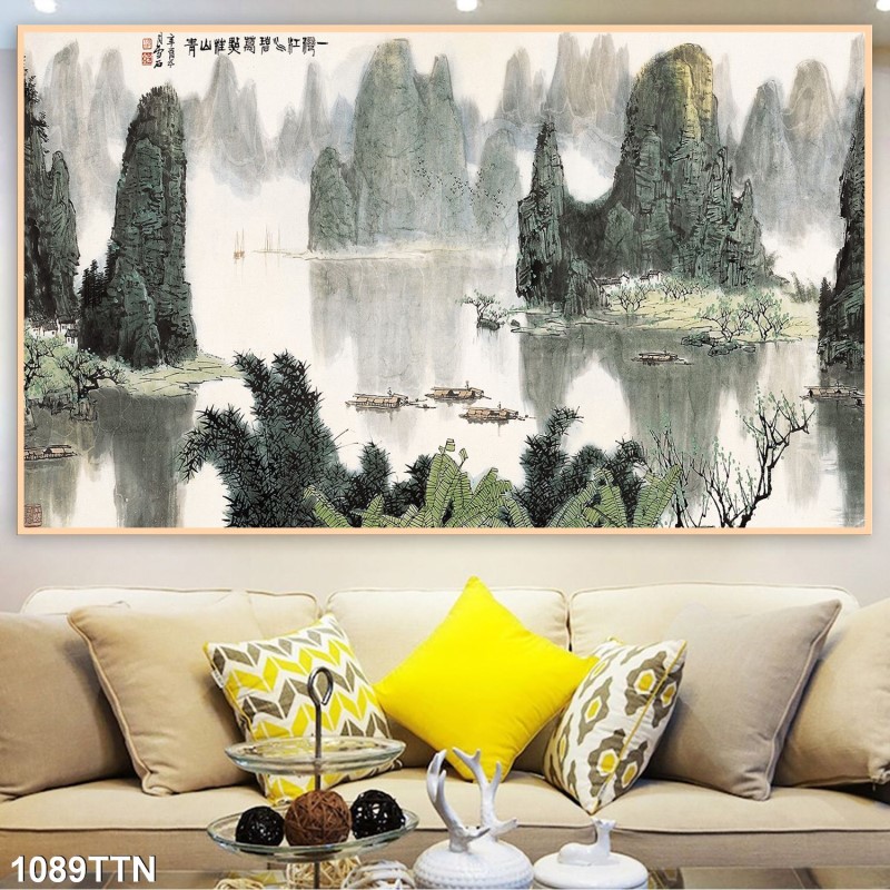 Tranh thác nước, phong thủy 1089TTN