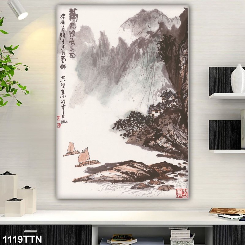 Tranh thác nước, phong thủy 1119TTN