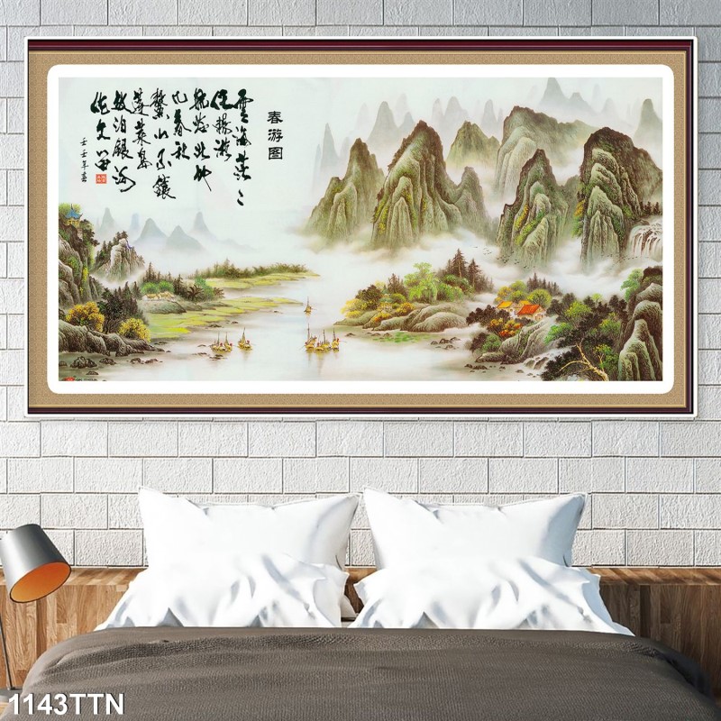 Tranh thác nước, phong thủy 1143TTN