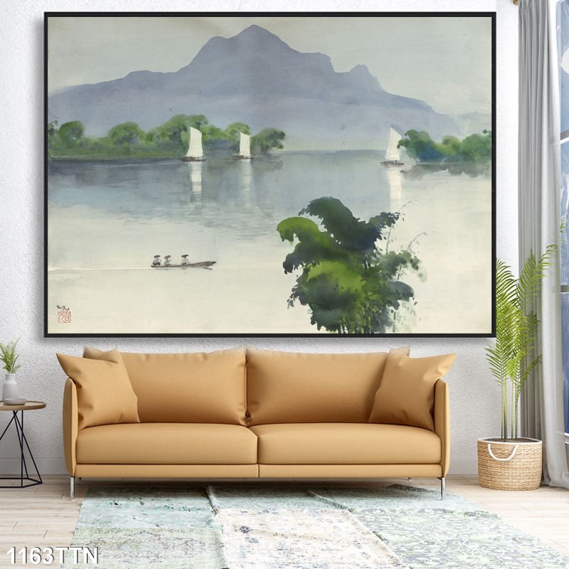 Tranh thác nước, phong thủy 1163TTN