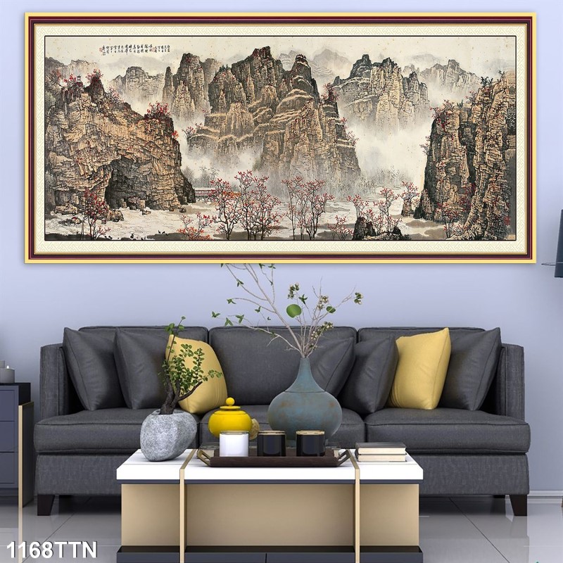 Tranh thác nước, phong thủy 1168TTN