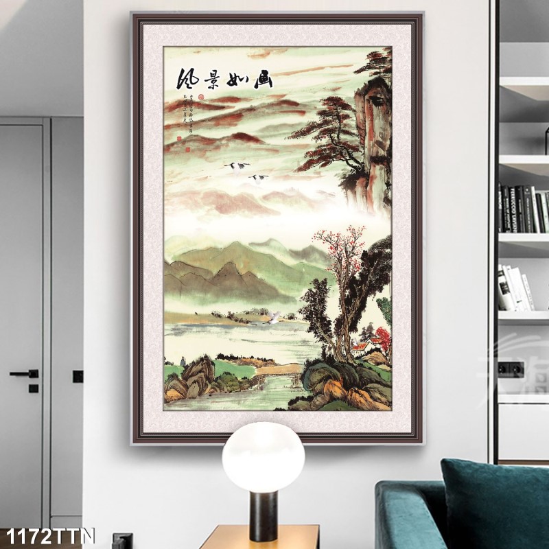 Tranh thác nước, phong thủy 1172TTN
