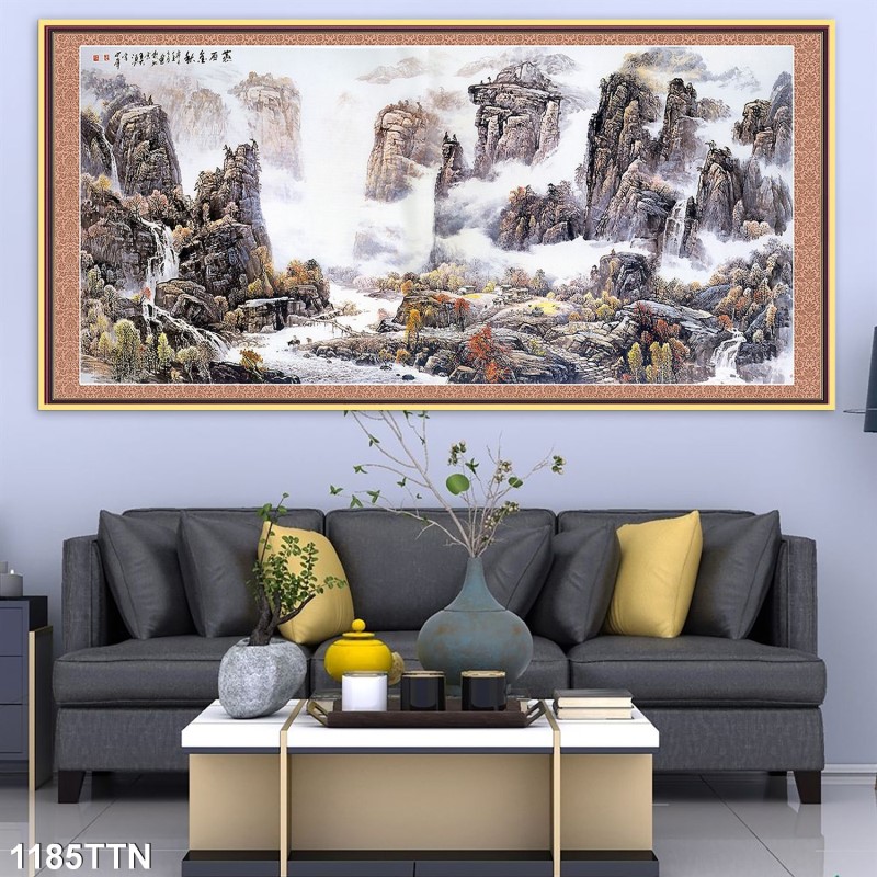 Tranh thác nước, phong thủy 1185TTN