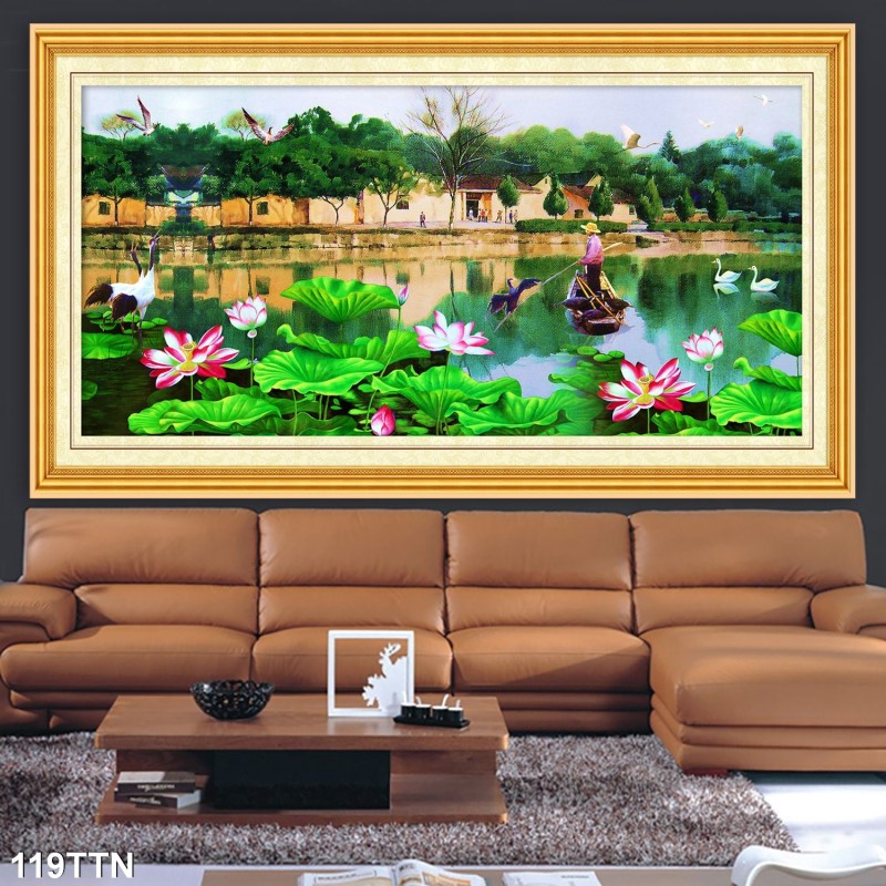 Tranh thác nước, phong thủy 119TTN